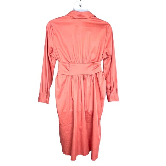 NWT Shirt Dress Eva Mendes NY&C Size XXL Coral Belted Button-Front Cotton Blend - Picture 2 of 16